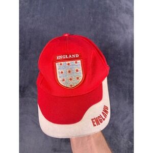 World Soccer Three Lions Crest Hat England‎ Football Cap Adjustable Red Cotton